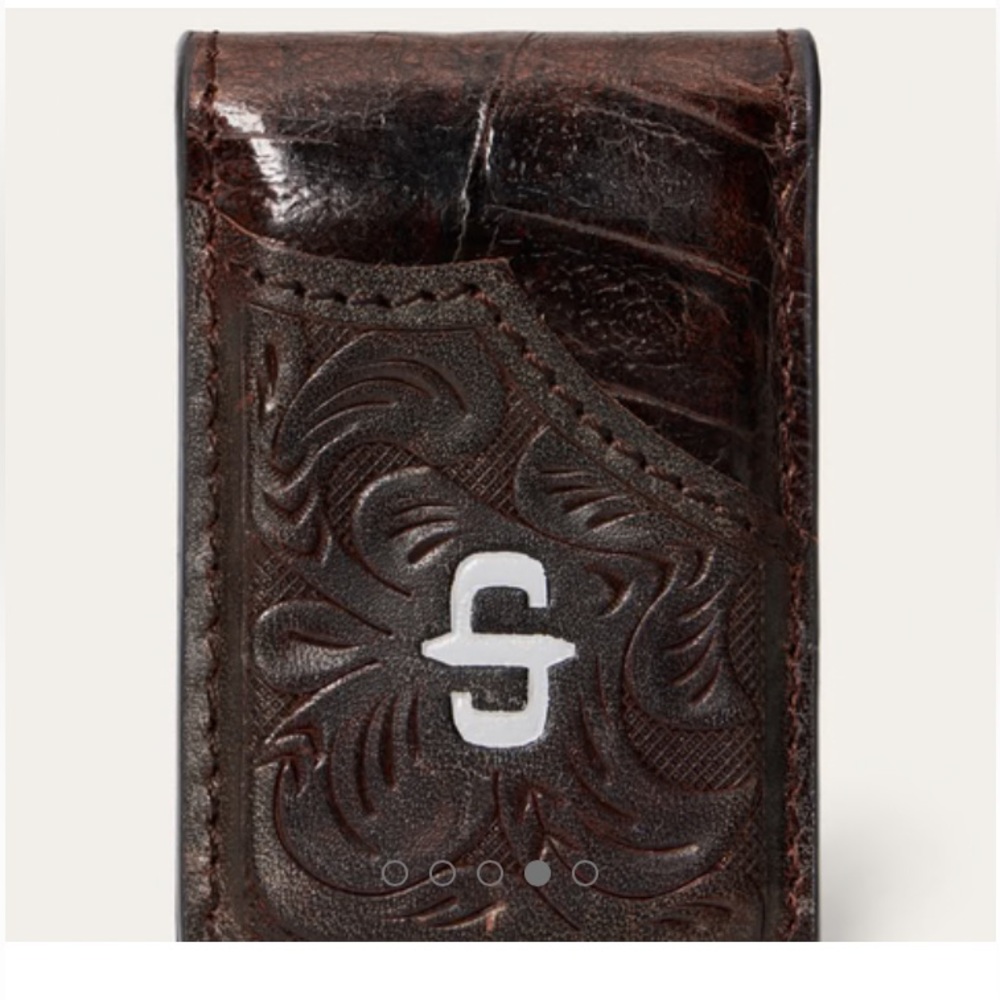 NIBX STETSON TOOLED EMBOSSED CROCO MONEY💰CLIP, OS, BNWTIBX